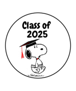 30 Snoopy Graduation Stickers Envelope Seals Labels Tags Favors Stamps 1.5&quot; - $7.99