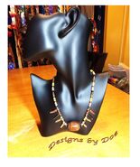 A 30” long chunky Red Cylinder, chain necklace. Handmade with 1970’s cer... - $788.61 MXN A 30” long chunky Red Cylinder, chain necklace. Handmade with 1970’s cer... - $788.61 MXN