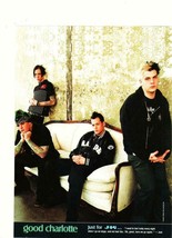 Good Charlotte teen magazine pinup clipping 2000 white couch J-14 - $3.50