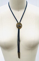 VTG Bolo Tie Blue Nylon Cord Vintage Automobile Car Roadster Western Style 60s - $24.95