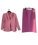 Women’s Mauve Pink Skirt Suit Blazer &amp; Midi Skirt Professional Office Sz 8 - $677.81 MXN