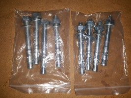 20DD21  CONCRETE ANCHOR BOLTS, 2&quot; X 3/8NC STUDS, 2 POUCHES OF 4 COUNT, NEW - $9.41