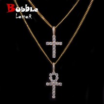 Ankh Cross Jewelry Set Gold Color Copper Material Men&#39;s Women&#39;s  Hip Hop Jewelry - £26.56 GBP