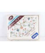 NOS Vtg 70s Mid Century Modern MCM Flower 4 Piece Sheet Set Full 2 Pillo... - $1,270.32 MXN