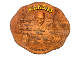 Tray Kansas State Lugenes Branson Missouri Souvenir Dish Plate KS Vtg 10 x 11 in - £12.39 GBP