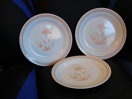 3 ea Corelle Peach Floral 7&quot; Dessert Plates - $4.99