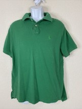 Cremieux Men Size L Green Knit Polo Shirt Short Sleeve Preppy 90&#39;s - £5.29 GBP