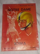 1956 Iowa Hawkeyes vs. Note Dame Football Game Program, Nov. 24th 1956 - £44.10 GBP
