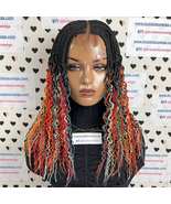Top Cornrow Wavy Curls Rainbow Box Braids Braided Curly Wig Multi-Colore... - £140.35 GBP