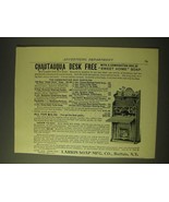 1893 Larkin Soap Ad - Chautauqua desk free with a combination box of swe... - £14.78 GBP