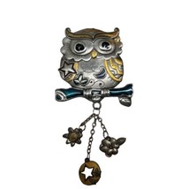 Ganz Owl Car Charm Craft Assemblage Supply Piece Metal Star Moon Flower ... - $6.94