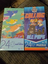 2 New Sealed Pinkfong Baby Shark and paw patrol 24 Piece Jigsaw Puzzle - $14.84