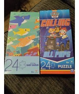 2 New Sealed Pinkfong Baby Shark and paw patrol 24 Piece Jigsaw Puzzle - $285.70 MXN