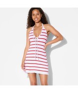 Wild Fable Women&#39;s Mini Sweater Dress SMALL White Red Striped Halter W T... - $459.19 MXN