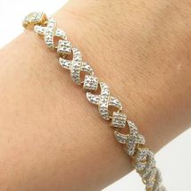 Women&#39;s 14K Yellow Gold Over 4.25CT Diamond Accent XO Link Bracelet For Wedding - £132.43 GBP