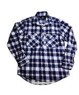Swanndri Henley Flannel Button Shirt Cotton Blue Plaid Size Medium - €51,54 EUR