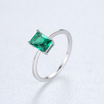 Imperial Green Ring S925 Silver Synthetic Treasure Diamond Ring Tanabata Couple  - £20.10 GBP