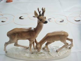 Hutshenreuther Germany pair of deers figurine, 5 1/2&quot; tall [8] - £54.04 GBP