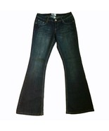 SO Womens Jeans Size 11 Juniors Blue Flare Mid Rise Dark Wash 30in Waist - $26.73