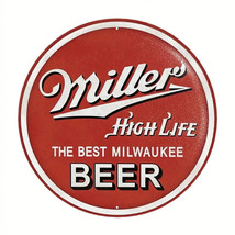 Miller High Life Beer  Novelty 12&quot; Round Metal Sign NEW! - $11.95