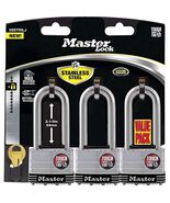 Master Lock Padlock 2&#39;&#39; Laminated Stainless Steel 4 Pin Cylinder 3Pk - $1,166.78 MXN