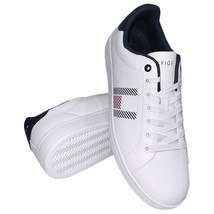 NWT TOMMY HILFIGER MSRP $119.99 MEN&#39;S WHITE LEATHER LACE UP SNEAKERS SHOES - £39.57 GBP