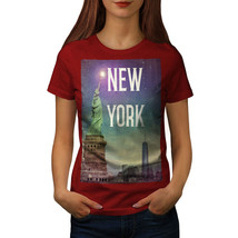 Wellcoda NY Freedom Statue Womens T-shirt, America Casual Design Printed Tee - £15.06 GBP+