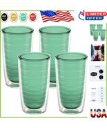 Colorful 4-Pack Insulated Travel Tumblers - 16oz in Stylish Mangrove Green - $95.10 CAD