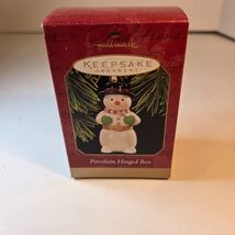 Hallmark Keepsake Ornament Snowman Porcelain Hinged Trinket Box 1997 - $14.99