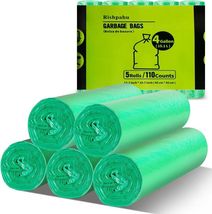 Rishpahu Small Trash Bags 4 Gallon, Flexible &amp; Durable Small Garbage Bags - $10.89