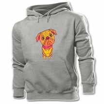 Funny Cute Pug Dog Print Sweatshirt Unisex Hoodies Graphic Hoody Hooded Tops - £20.96 GBP