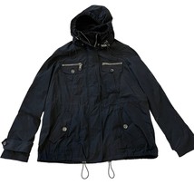 Burberry Brit Women&#39;s Removable Hood Black Windbreaker Raincoat Jacket Size 10 - £269.41 GBP
