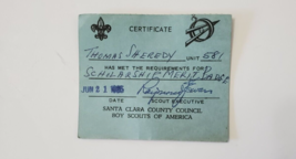 Boy Scouts America Santa Clara County Council 1965 Scholarship Merit Bad... - $9.95