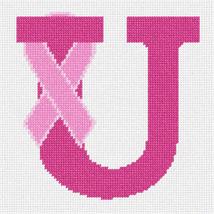 Pepita Needlepoint kit: Letter U Hope Ribbon, 7&quot; x 7&quot; - $50.00+