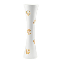 Brilliant White Carved Spiral Swirl Natural Mango Wood Flower Vase - £16.44 GBP