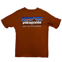 Patagonia Coton Bio T-Shirt Hommes Arrière Logo Manche Courte TAILLE S - $34.64