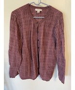 Christopher &amp; Banks Women&#39;s Cardigan Sweater 1X Purple 100% Cotton   - $20.37 CAD