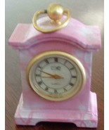 Gorgeous Pink Enameled Miniature Mantel Clock – E.R.O. Timepieces – VGC ... - $376.79 MXN