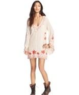 Free People Lightweight Gauzy Ivory Embroidered Long Sleeve Women Size S... - £25.80 GBP