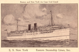 Eastern Lines Postcard Boston Cape Cod Steam Ship New York - £7.42 GBP