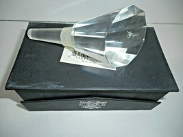 Oleg Cassini Faceted Crystal Solid Glass Bottle Stopper w/Etched Signature - £15.75 GBP