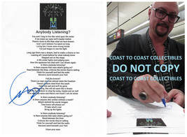 Geoff Tate signed Queensryche Anybody Listening Lyrics sheet COA proof a... - £85.43 GBP