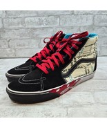 VANS SK8-HI Off The Wall Script Flames Red Turquoise Black Unisex High Tops - £38.83 GBP