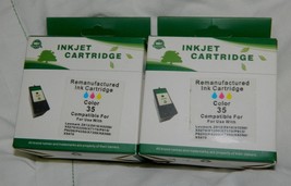Remanufactured Lexmark 35 Color Ink Jet Cartridge 18C0035 / Sealed Lot of 2 - $17.56