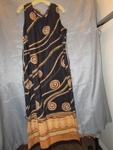 Women&#39;s Maxi Dress Long Black Tan XL - £11.99 GBP
