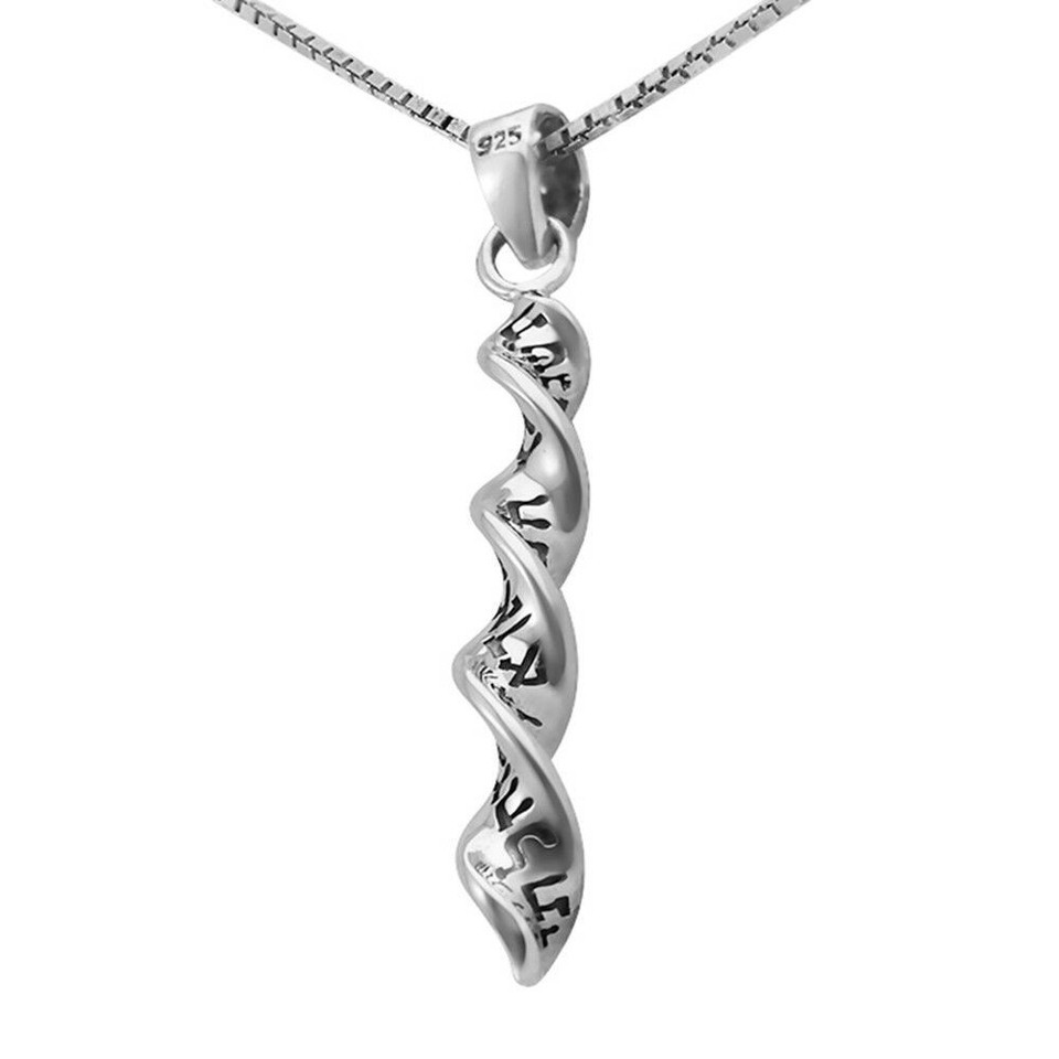 Anhänger Amulett für Energieheilung DNA-Molekül Doppelhelix Silber 925 - $82.52