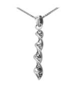 Anhänger Amulett für Energieheilung DNA-Molekül Doppelhelix Silber 925 - $82.52