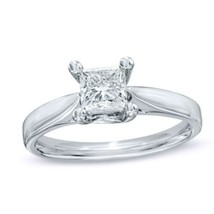 3/4ct Princess LC Moissanite Solitaire Engagement Ring 14K White Gold Plated - £156.78 GBP
