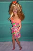 Barbie Doll in Spring Flowers Dress Ooak - £15.65 GBP