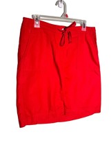 TALBOTS Petites Size 8P Linen Blend Red Drawstring Waist Skirt - £13.20 GBP